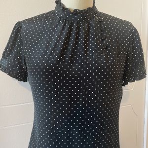 BCBG MaxAzria Polka Dot Blouse, Size 2